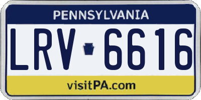 PA license plate LRV6616