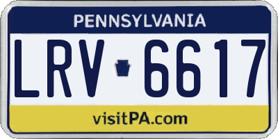 PA license plate LRV6617
