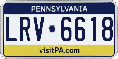 PA license plate LRV6618