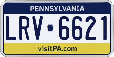 PA license plate LRV6621
