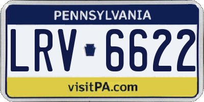 PA license plate LRV6622