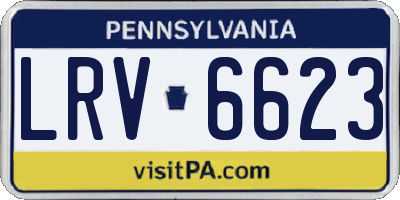 PA license plate LRV6623
