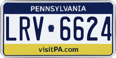 PA license plate LRV6624