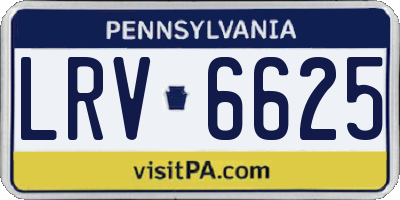 PA license plate LRV6625