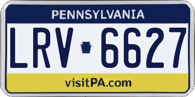 PA license plate LRV6627