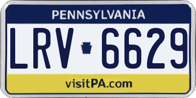 PA license plate LRV6629