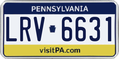 PA license plate LRV6631