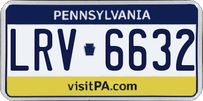 PA license plate LRV6632