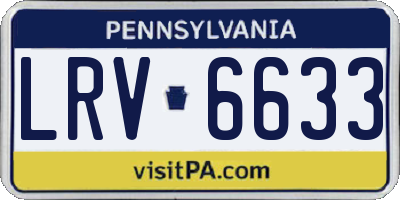 PA license plate LRV6633