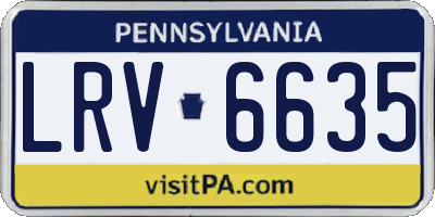 PA license plate LRV6635