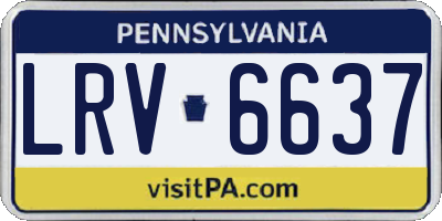 PA license plate LRV6637
