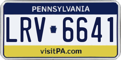 PA license plate LRV6641