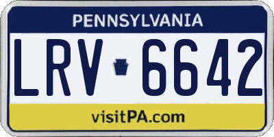 PA license plate LRV6642