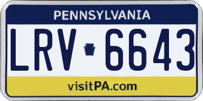 PA license plate LRV6643