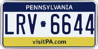 PA license plate LRV6644