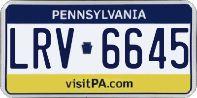 PA license plate LRV6645