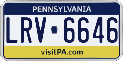PA license plate LRV6646