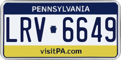 PA license plate LRV6649