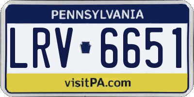 PA license plate LRV6651