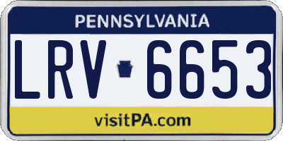 PA license plate LRV6653