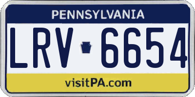 PA license plate LRV6654