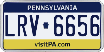 PA license plate LRV6656