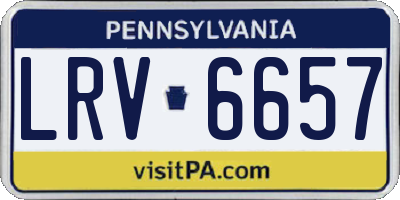 PA license plate LRV6657