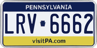 PA license plate LRV6662