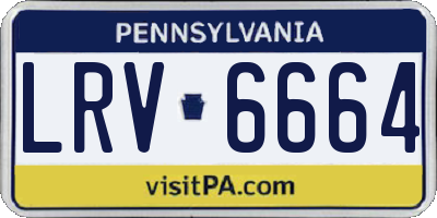 PA license plate LRV6664