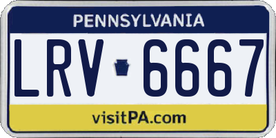 PA license plate LRV6667