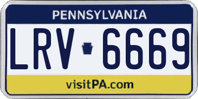 PA license plate LRV6669