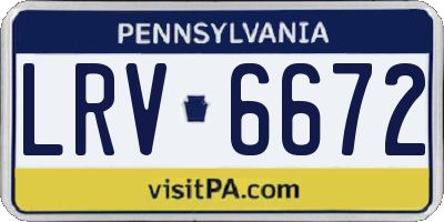 PA license plate LRV6672