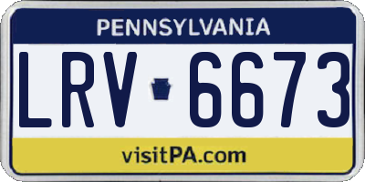 PA license plate LRV6673