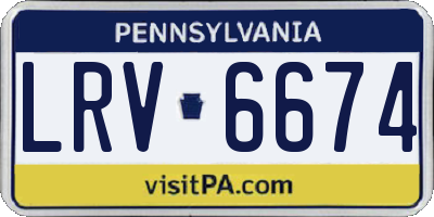 PA license plate LRV6674