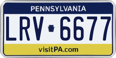 PA license plate LRV6677
