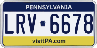 PA license plate LRV6678