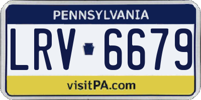 PA license plate LRV6679