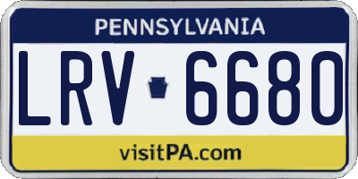 PA license plate LRV6680