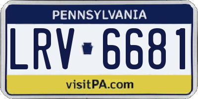 PA license plate LRV6681