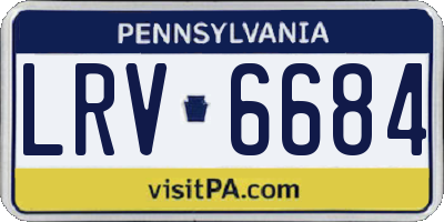PA license plate LRV6684