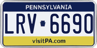 PA license plate LRV6690