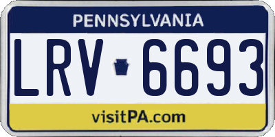 PA license plate LRV6693