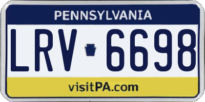 PA license plate LRV6698
