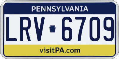PA license plate LRV6709