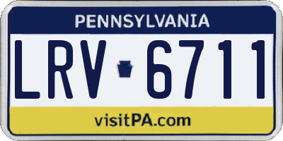PA license plate LRV6711