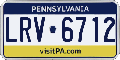 PA license plate LRV6712