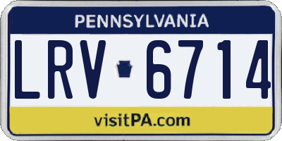 PA license plate LRV6714