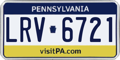 PA license plate LRV6721