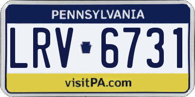 PA license plate LRV6731