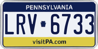 PA license plate LRV6733